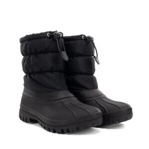 New Chooka Women's Black Nylon Puffer Snow Boots Water Repellent Memory Foam